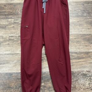 Figs Burgundy Track Pants
